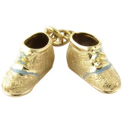 Vintage 14 Karat Yellow Gold Baby Shoes Charm