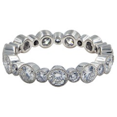 1.40 Carat Handmade Platinum Diamond Round Cut Eternity Band