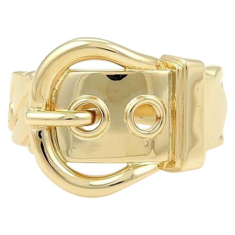 Hermes 18 Karat Yellow Gold Belt and Buckle Band Ring