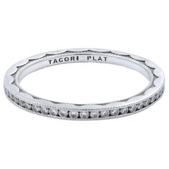Tacori Platinum Sculpted Crescent Diamond 0.42 Carat Eternity Band 7.25