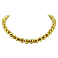 Retro 1940s Yellow Gold Beads Necklace