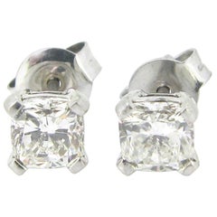 Radiant Cut Diamond White Gold Earrings Studs