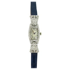 Antique Art Deco Ladies Platinum Diamonds Wristwatch
