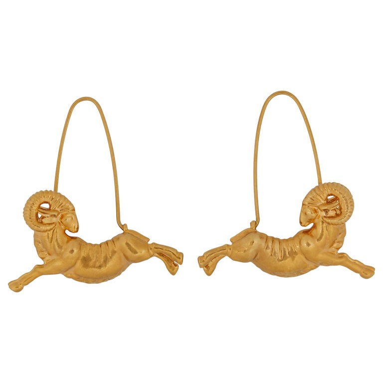 Givenchy Aries Zodiac Ram Earrings at 1stDibs givenchy zodiac earrings