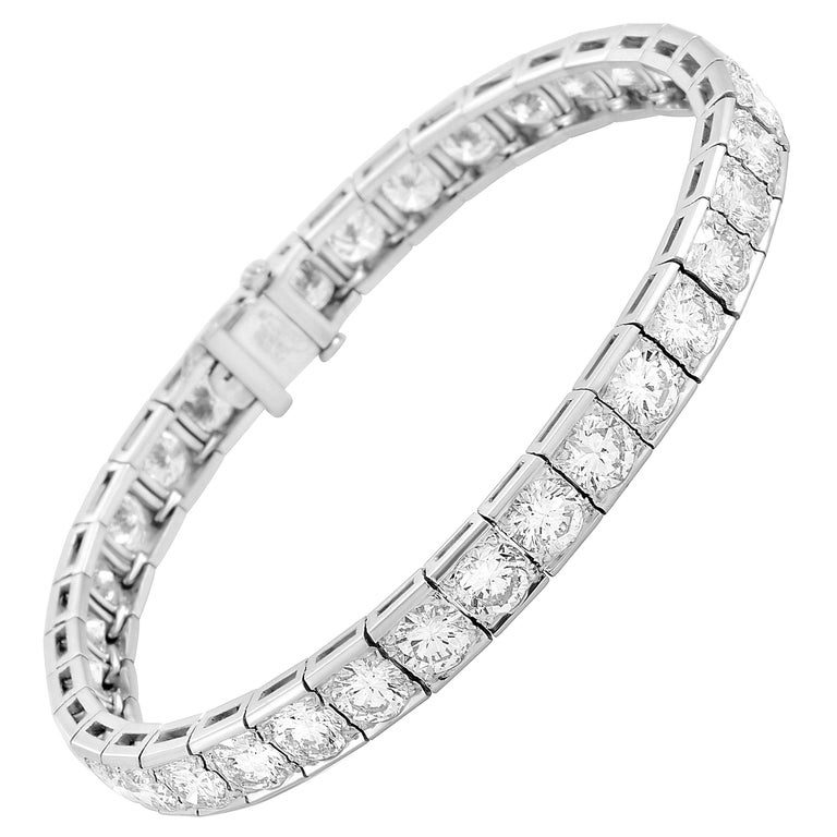 Cartier Diamond Platinum Bracelet at 1stDibs