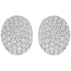 Roman Malakov 6.43 Carats Total Round Brilliant Cut Diamond Oval Shape Earrings