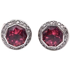 John Hardy Pink Tourmaline and Diamond Batu Earrings