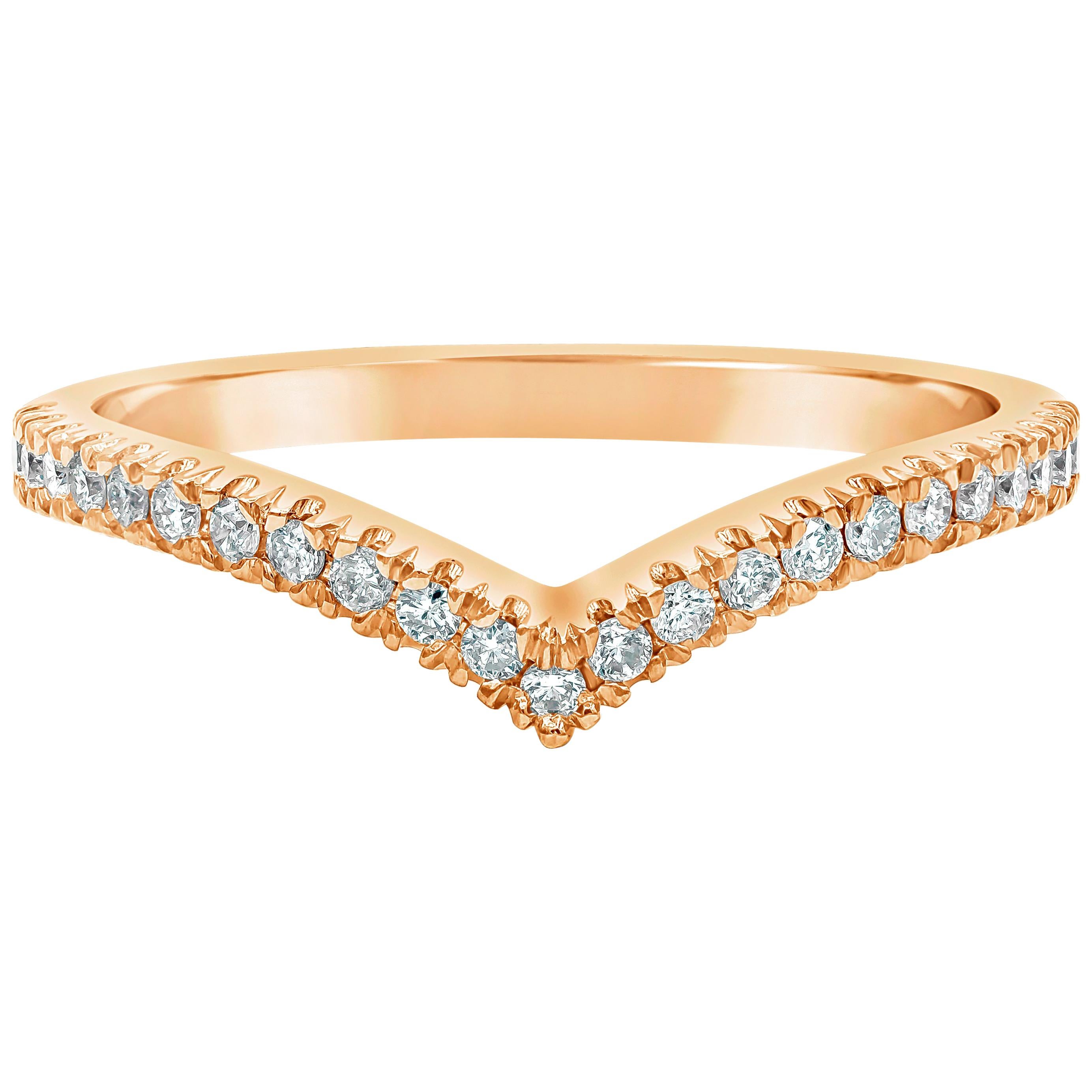 Roman Malakov 0.22 Carat Total Round Diamond V-Shaped Wedding Band Ring