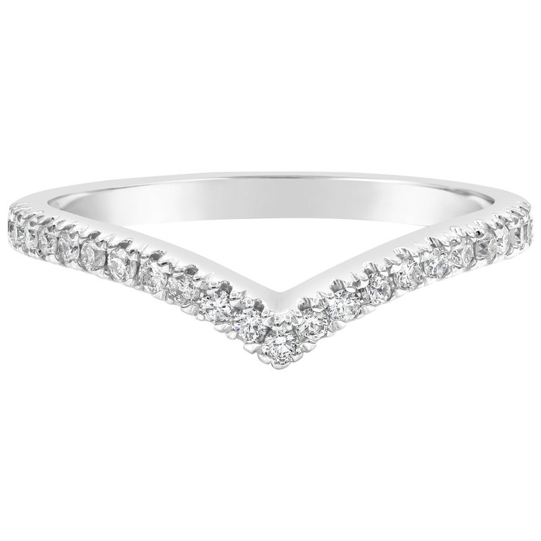 Roman Malakov Diamond White Gold V Shaped Wedding Band For Sale At 1stdibs