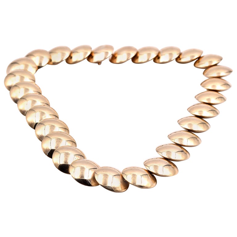 14 Karat Yellow Gold Disc Necklace at 1stdibs