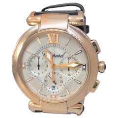 Chopard Imperiale Rose Gold Automatic Chronograph Leather Band Watch 382411-5001