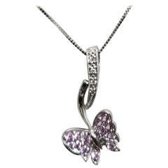 "Butterfly" Pendant with Pink Sapphire and Diamonds