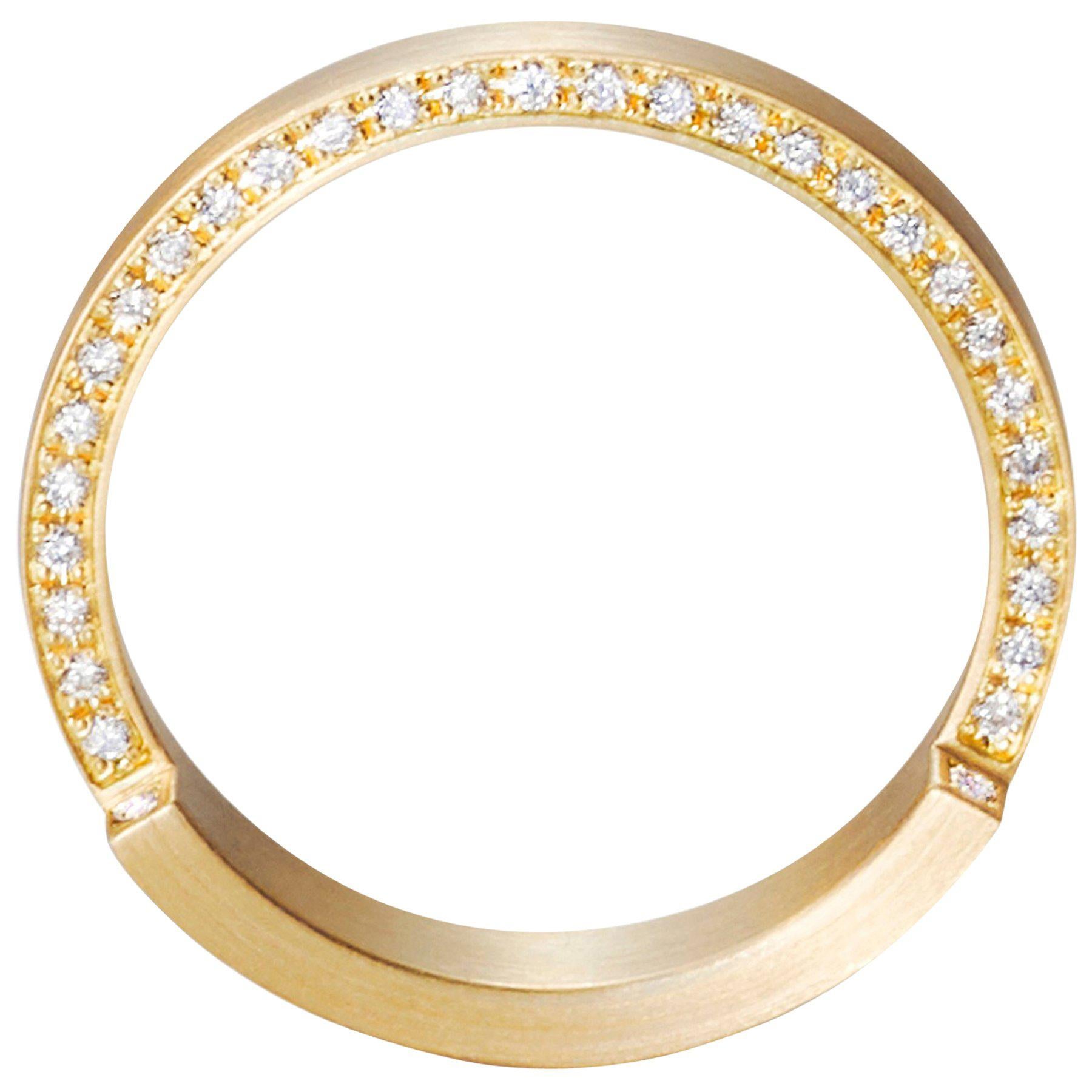18 Karat Gelbgold Diamant-Ring im Angebot