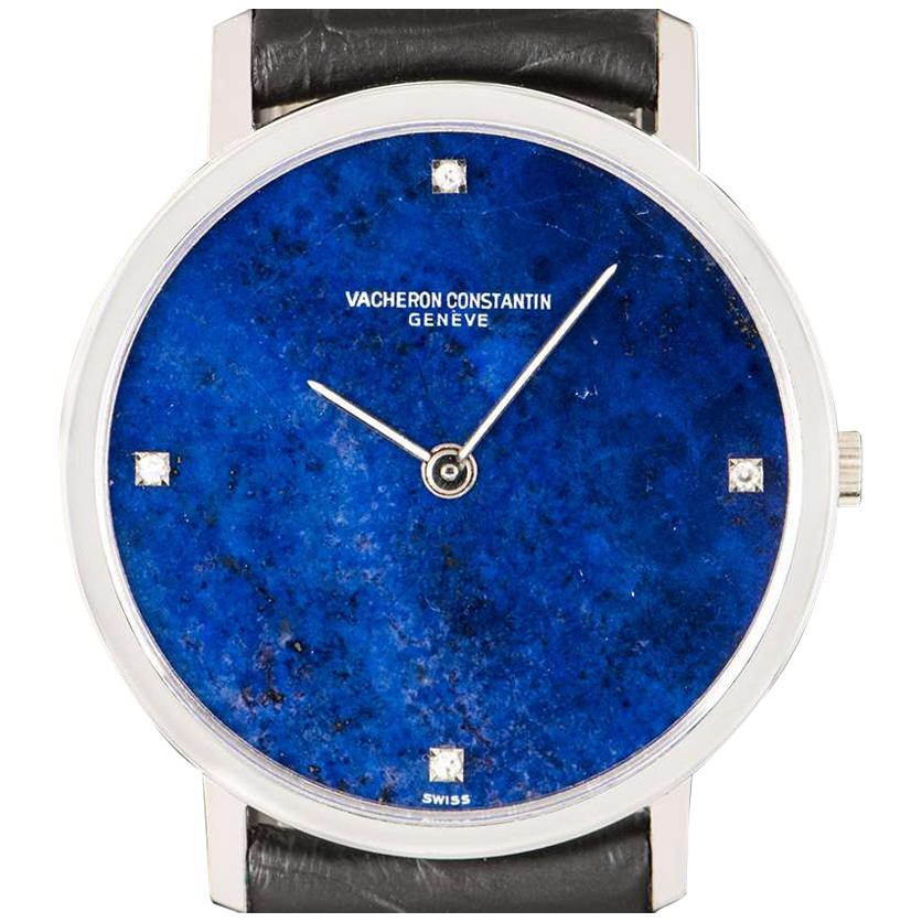 Vacheron Constantin Mid-Size White Gold Lapis Lazuli 7243P Manual Wind Watch