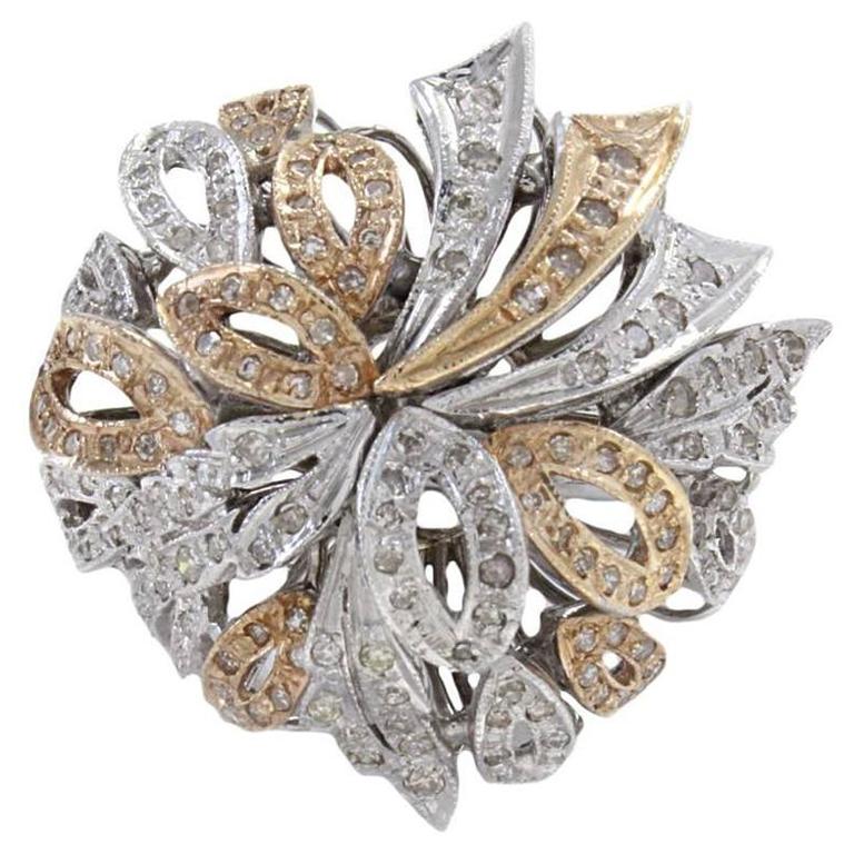 Diamonds Multi Ribbon Fashion Gold Ring For Sale