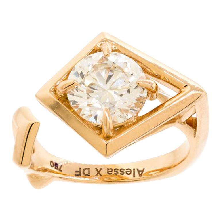 GCAL Certified 18K Rose Gold & 1.50ctw Diamond Secret Night Pinky Ring by Alessa