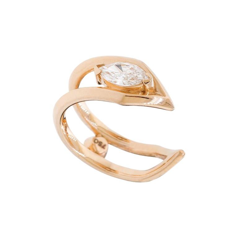 GCAL Certified 18 Karat Gold and 0.27 Carat Diamond Secret Whisper Ring, Alessa For Sale