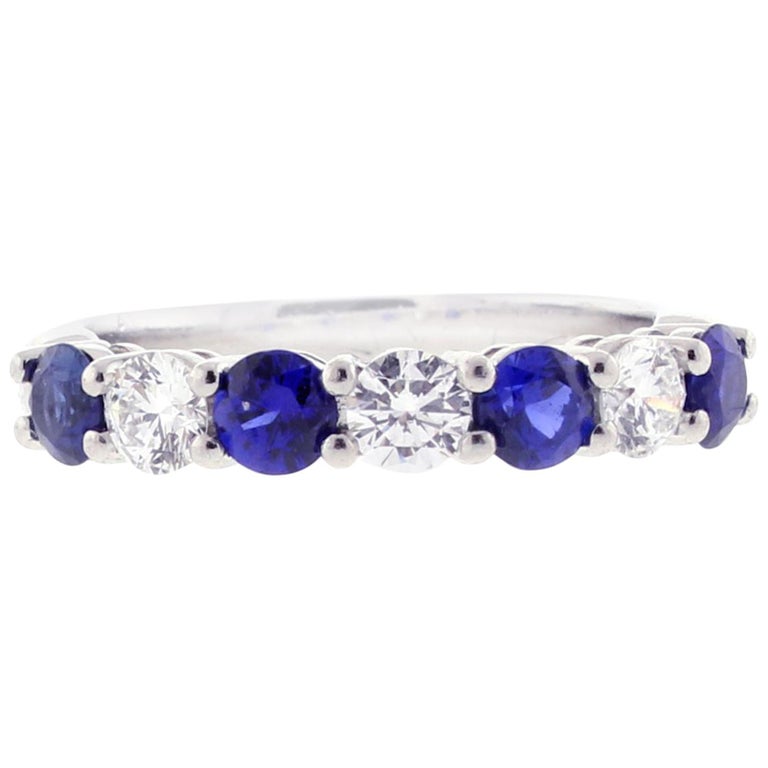 Tiffany and Co. Sapphire and Diamond Band Ring at 1stDibs