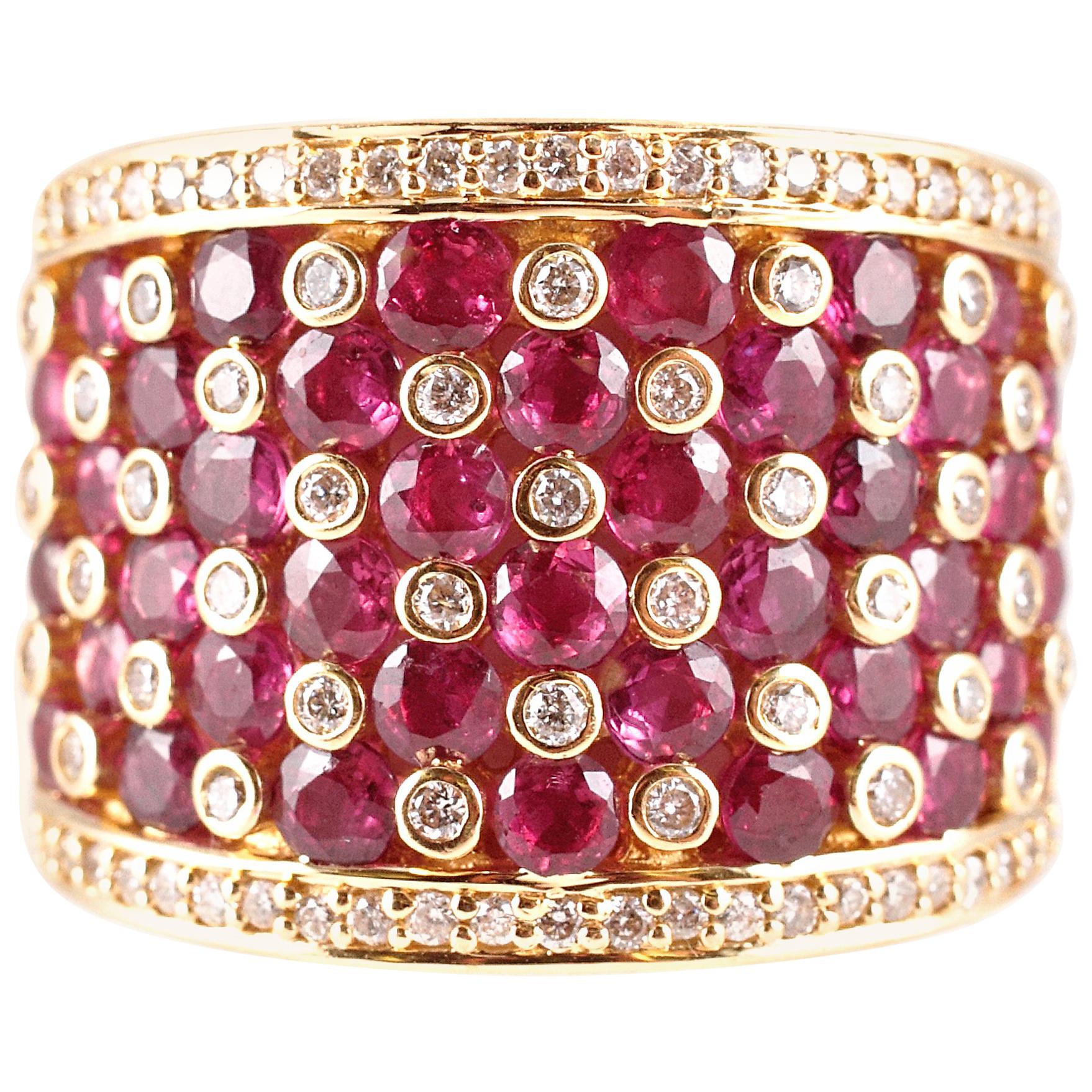 Effy 2.75 Carat Ruby Accent Diamond Ring For Sale