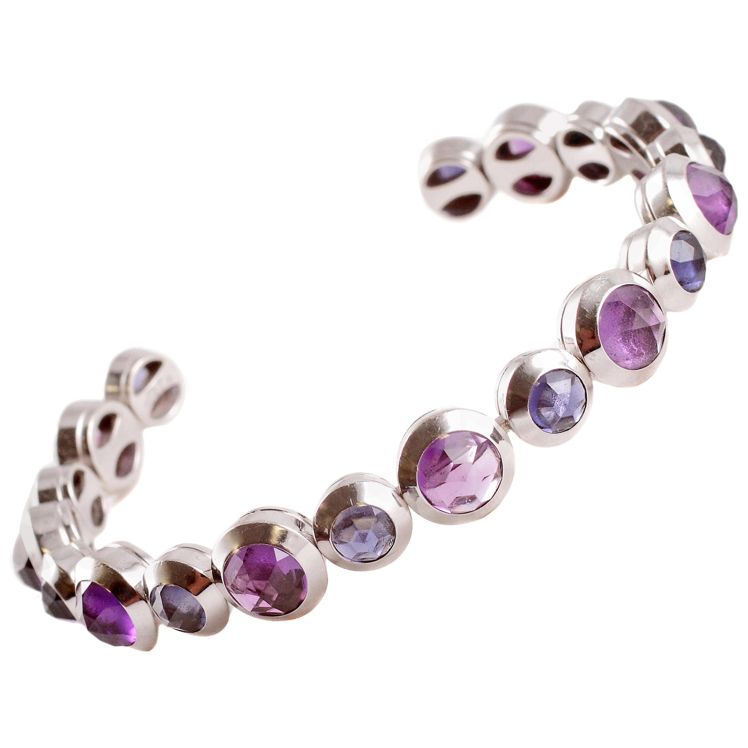 Tiffany & Co. Rose-Cut Amethyst Iolite Cuff Bracelet