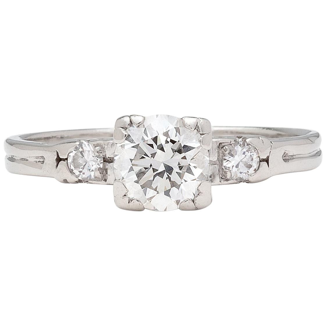 Estate Diamond Platinum Engagement Ring
