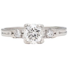 Estate Diamond Platinum Engagement Ring