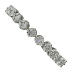 Bracelet tennis en platine et or blanc avec diamants de 7,20 carats, petite taille