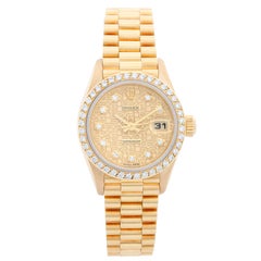 Vintage Ladies Rolex President 18 Karat Gold Diamond Watch 69138