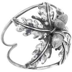 Mario Buccellati Bracelet jonc à glands et feuilles en argent