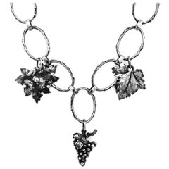 Mario Buccellatti Silver Grapes and Leaves Necklace