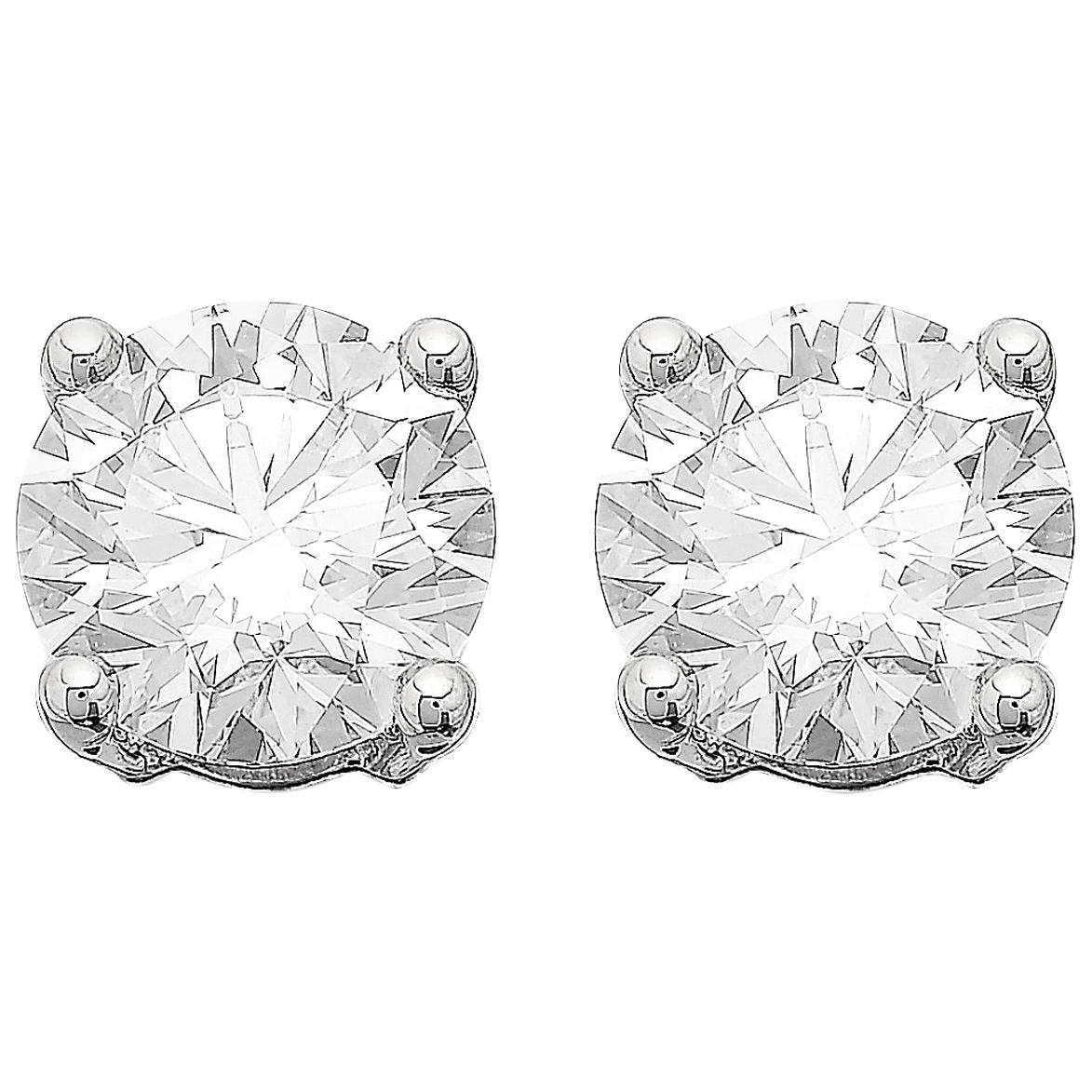 GIA Certified 3.06ct G VS1 Single Stone Solitaire Stud Round Diamond Earrings 