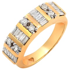 0.49 Carat Diamonds in 18 Karat Yellow Gold Wedding Band Ring