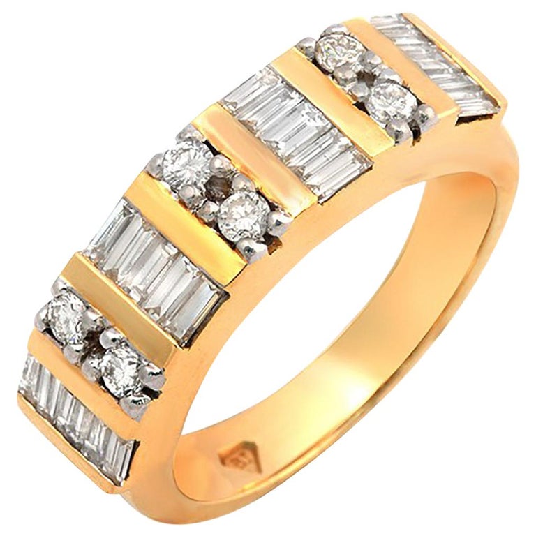 0 49 Carat Diamonds in 18  Karat  Yellow  Gold  Wedding  Band 