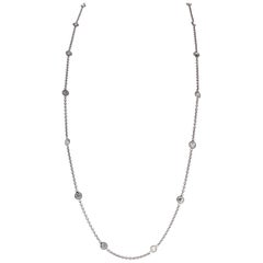 2.81 Carat Total Diamonds by the Yard Necklace in 14 Karat White Gold