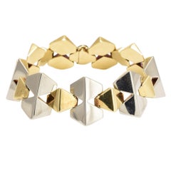 1930s Art Deco Two-Tone Gold Geometric Bracelet
