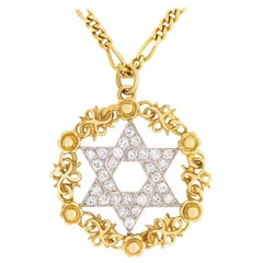 Retro Kutchinsky Star of David Diamond Pendant, circa 1950s