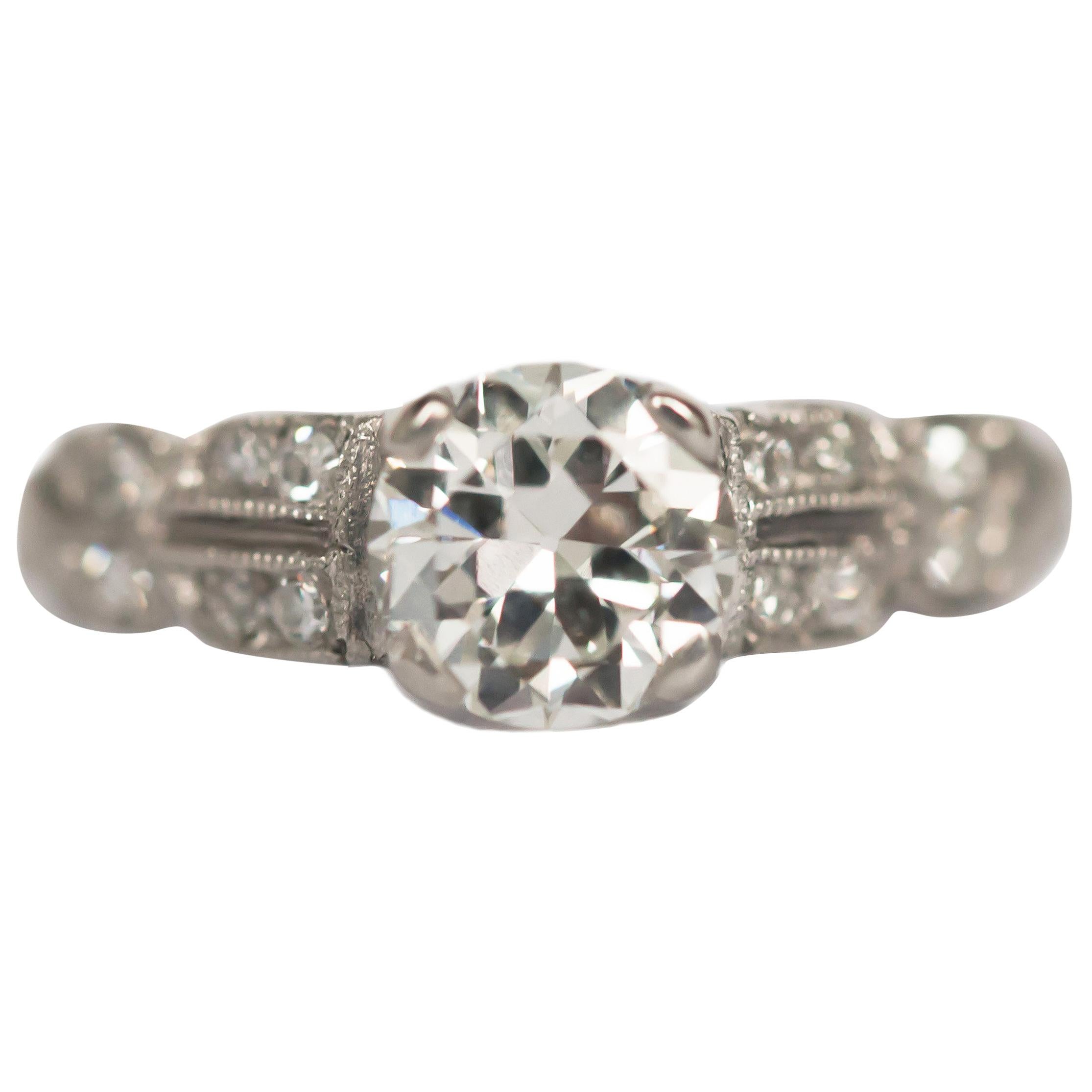 .75 Carat Diamond Platinum Engagement Ring For Sale