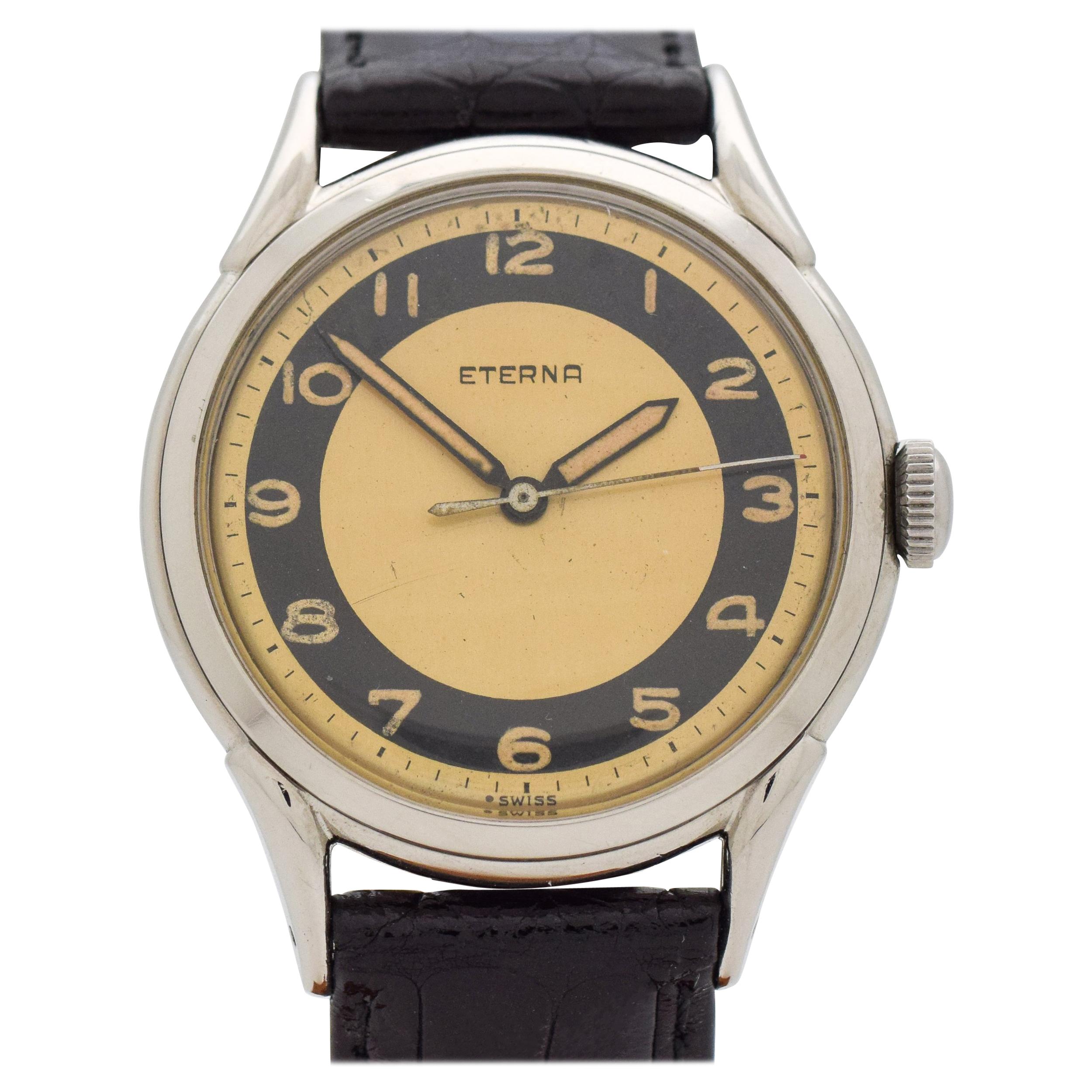 Vintage Eterna Stainless Steel Watch, 1950s For Sale