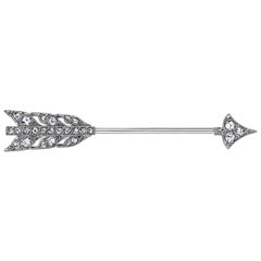 Cartier Paris Art Deco Diamond Platinum Gold Arrow Brooch