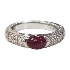 Used Cabochon Ruby and Diamond Ring