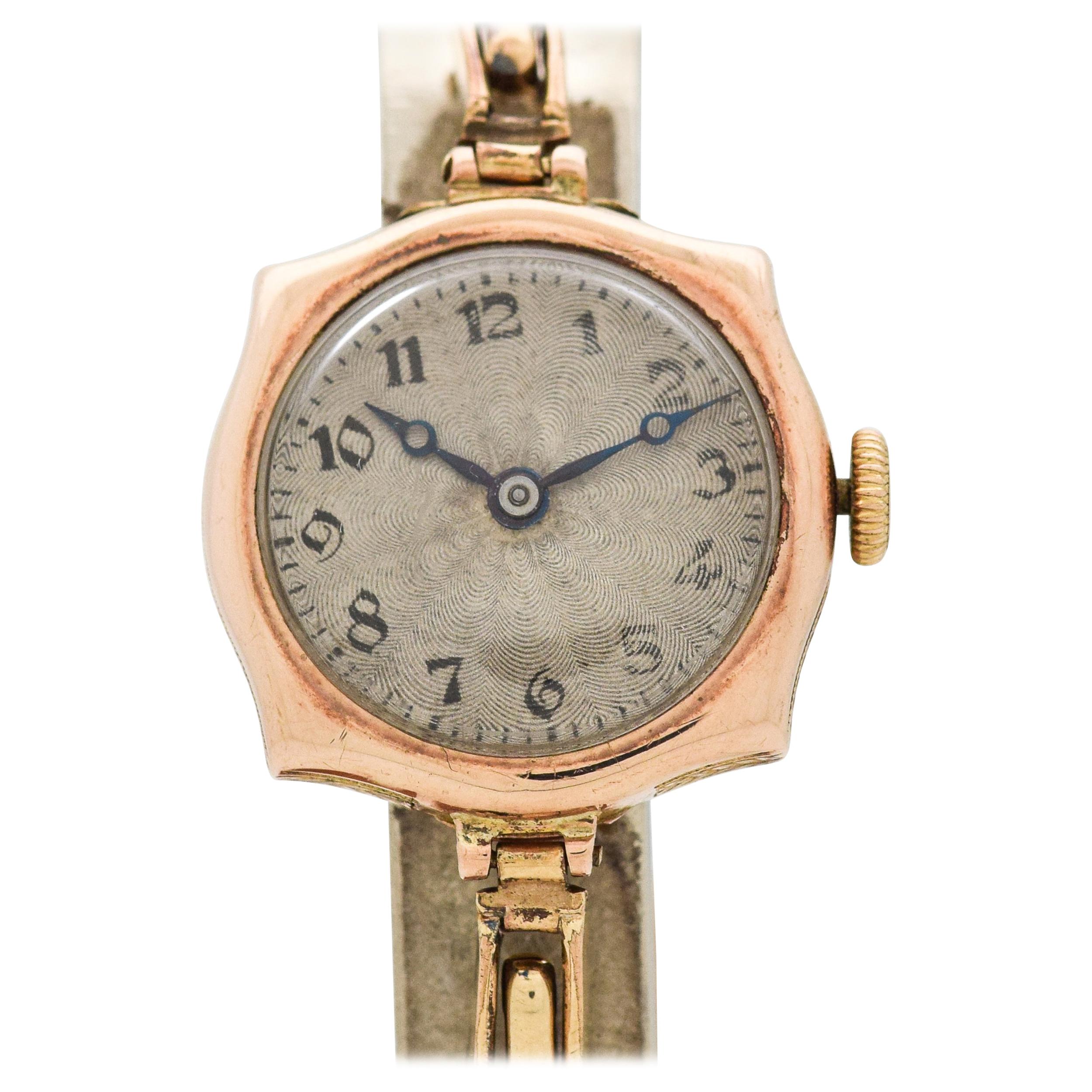 Rolex Montre vintage en or rose 9 carats pour femmes, années 1910 en vente