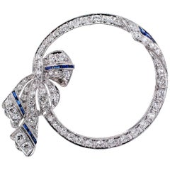 Art Deco Diamond Platinum Circle Brooch