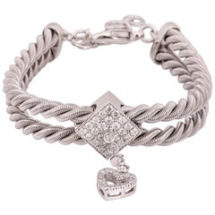 Kutchinsky White Gold Diamond Rope Heart Bracelet