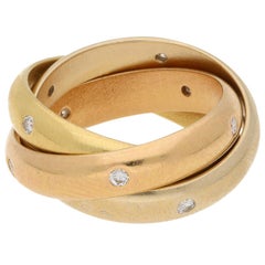 Cartier Diamond Trinity Ring 18 Karat Yellow Gold