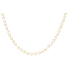 Vintage Mikimoto Cultured Pearl 14 Karat Gold Necklace