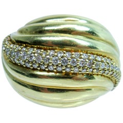 David Yurman 18 Karat Yellow Gold and Diamond Ring