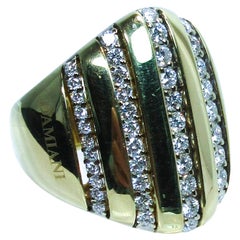 Damiani Bague d'appoint en or jaune 18 carats avec diamants