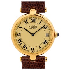 Used Cartier Man’s Vendome Tank Vermeil Watch, circa 1990s