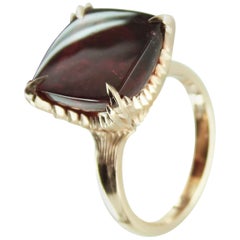 Audacity Ring 12 Carat Red Tourmaline 9 Carat Rose Gold Cocktail Ring