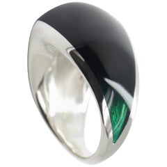 William Cheshire Translucent Green, Silver Libertine Ring